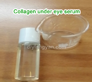  Collagen under eye serum sa roller bottle na gawa sa bahay.